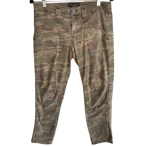 Sanctuary Womens Green Camouflage Cropped Pants Size 26 - Picture 1 of 15